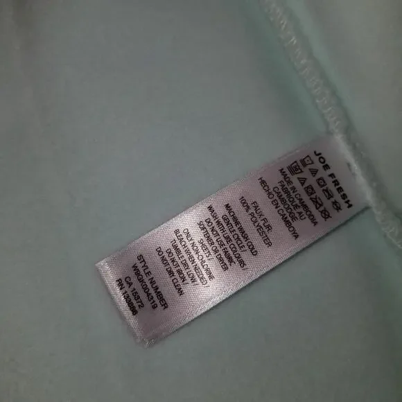 Joe Fresh Fleece Zip Jacket Funnel Neck Front Zip Size Small